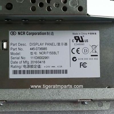 445-0736985 NCR 66XX 15 インチ LCDディスプレイ パネル ATM 機械部品